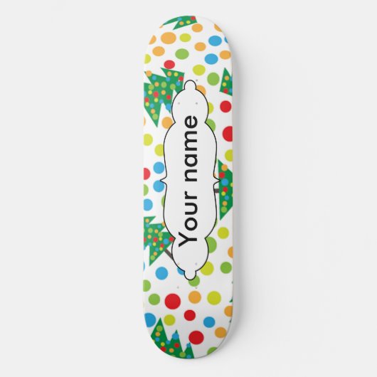 kerstboompatroon persoonlijk skateboard (Voorkant)