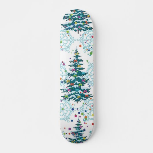 kerstboompatroon persoonlijk skateboard (Voorkant)