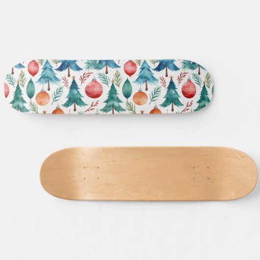 kerstboompatroon persoonlijk skateboard (Horizontaal)