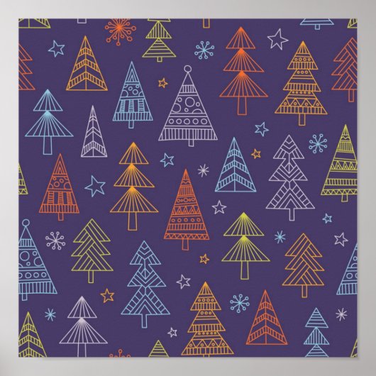 kerstboompatroon poster (Voorkant)