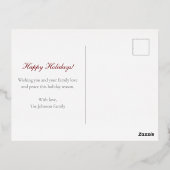 Kerstboompatroon Rode foto Gold Folie Feestdagen Briefkaart (Achterkant)