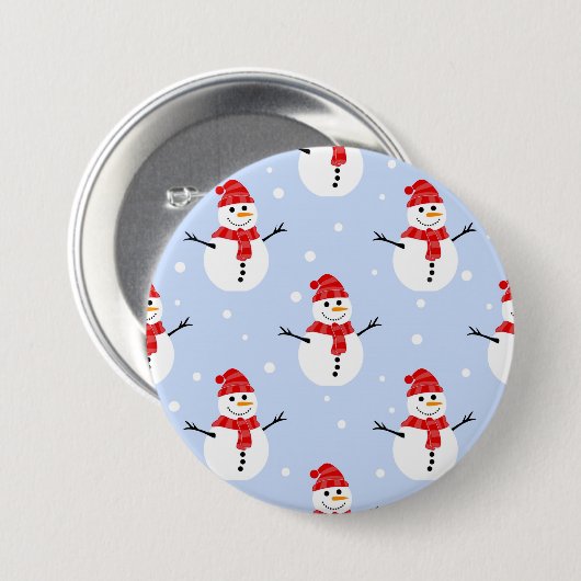 kerstboompatroon ronde button 7,6 cm (Voorkant /achterkant)