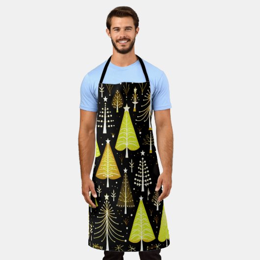 kerstboompatroon schort (Gedragen)