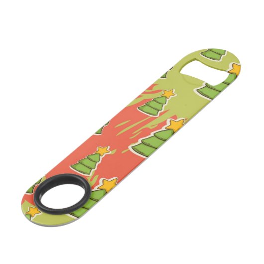 kerstboompatroon speed flessenopener (Achterkant Gekanteld)
