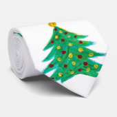 kerstboompatroon stropdas (Opgerold)