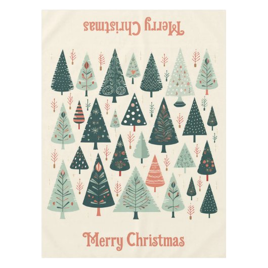 kerstboompatroon tafelkleed (Voorkant)