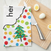 kerstboompatroon theedoek (Quarter Fold)