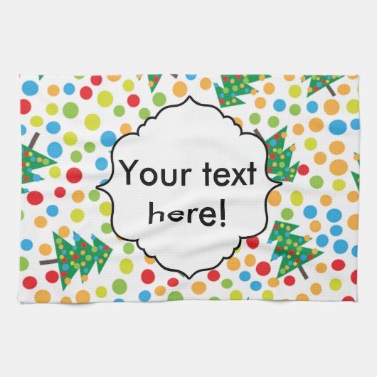 kerstboompatroon theedoek (Horizontaal)