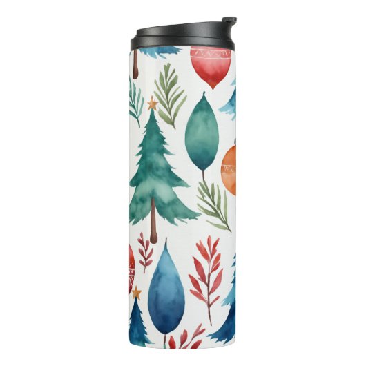 kerstboompatroon thermosbeker (Gedraaid links)