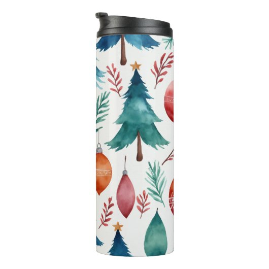 kerstboompatroon thermosbeker (Geroteerd rechts)