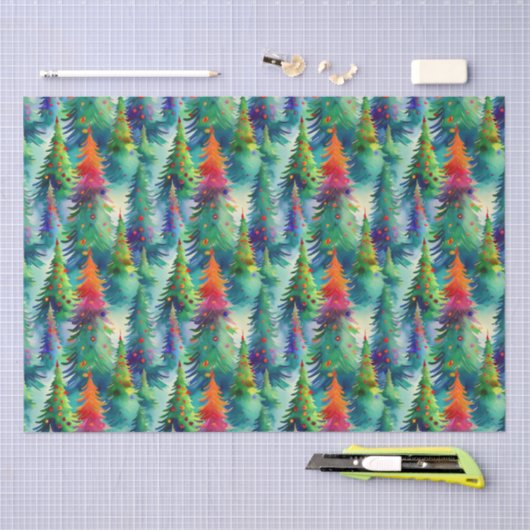 kerstboompatroon tissuepapier (Craft)