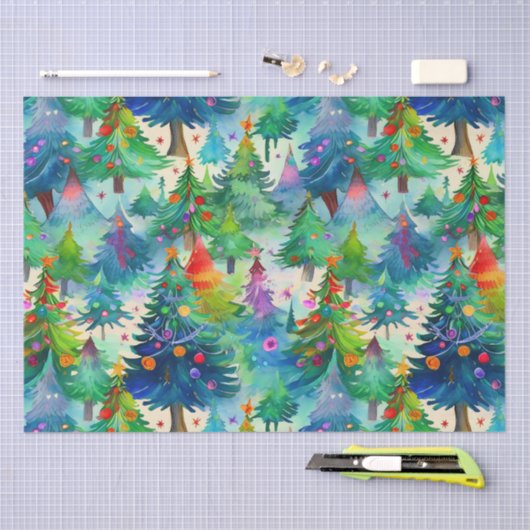 kerstboompatroon tissuepapier (Craft)