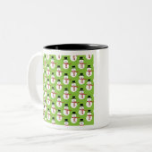 kerstboompatroon tweekleurige koffiemok (Voorkant links)