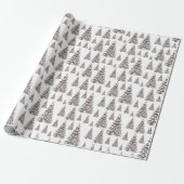 Kerstboompatroon van Strandschelpen Cadeaupapier (Uitgerold)