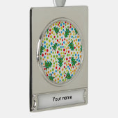 kerstboompatroon verzilverd banner ornament (Rechts)