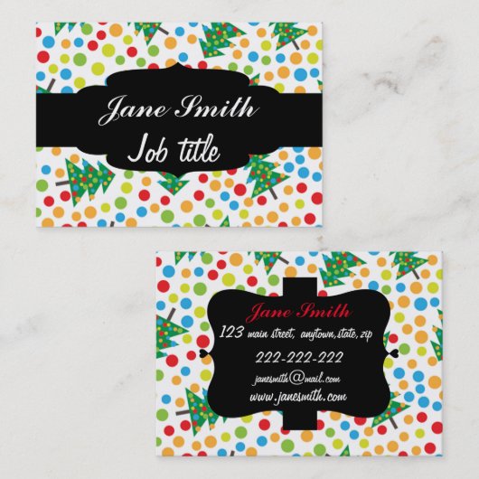 kerstboompatroon visitekaartje (Voorkant / Achterkant)