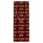 kerstboompatroon wijn cadeautas (Achterkant)