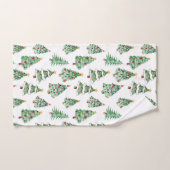 Kerstboompatroon wit groen schatje handdoek (Handdoek)