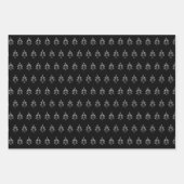 Kerstboompatroon zwart en wit zwart groen inpakpapier vel (Voorkant 2)