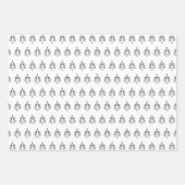 Kerstboompatroon zwart en wit zwart groen inpakpapier vel (Voorkant)