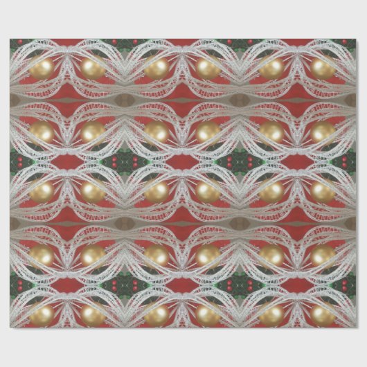 kerstboompatroondecoratie cadeaupapier (Vlak)