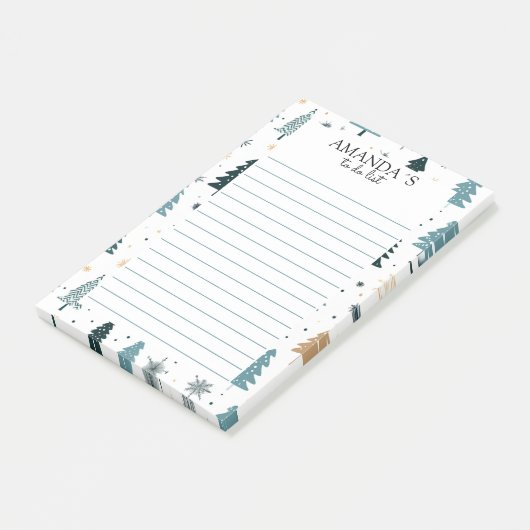 Kerstboompatroonnotities Post-it® Notes (Schuin)
