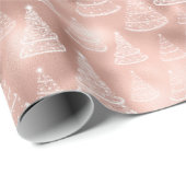 kerstboompatroonpatroon Roos Gold Holiday Cadeaupapier (Rol Hoek)