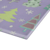 Kerstboompatroonpatroon Violet en kalkgroen ID175 Snijplank (Hoek)