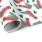  kerstboompatroonrood cadeaupapier (Rol Hoek)