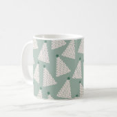 Kerstboompatroonstaal Groen Koffiemok (Voorkant links)