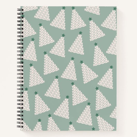Kerstboompatroonstaal Groen Notitieboek (Voorkant)