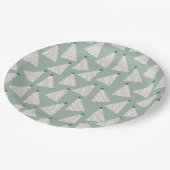 Kerstboompatroonstaal Groen Papieren Bordje (Gekanteld)