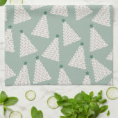 Kerstboompatroonstaal Groen Theedoek (Gevouwen)