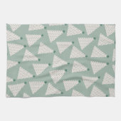 Kerstboompatroonstaal Groen Theedoek (Horizontaal)