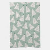 Kerstboompatroonstaal Groen Theedoek (Verticaal)