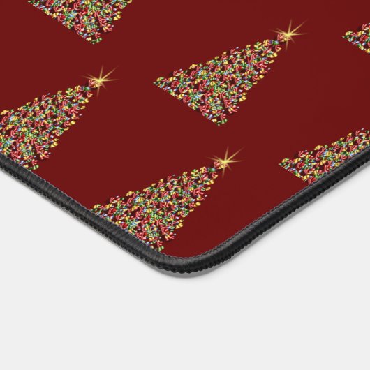  kerstboompatroonstijlvolle feestdag bureaumat (Hoek)