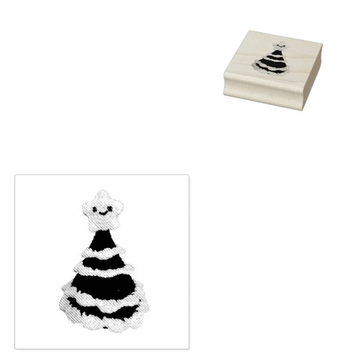 kerstboompel rubberstempel (Gestempeld)