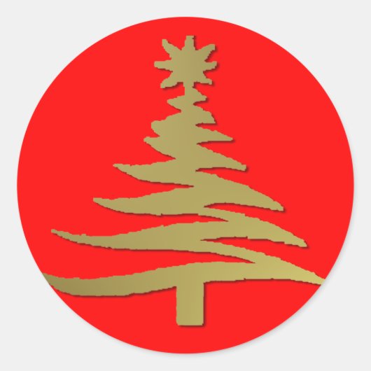 kerstboompenklooster Gold Ronde Sticker (Voorkant)