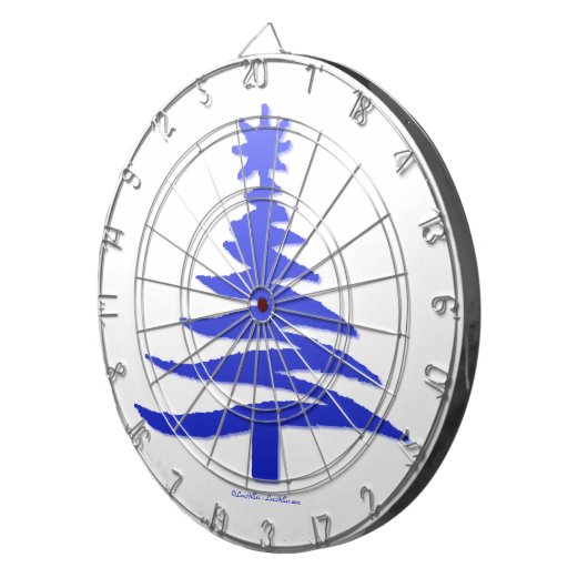 kerstboompenkobalt Blue Dartbord (Voorkant Rechts)