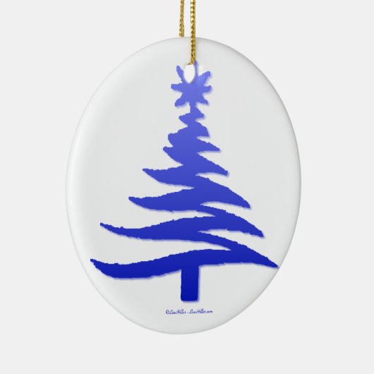 kerstboompenkobalt Blue Keramisch Ornament (Rechts)
