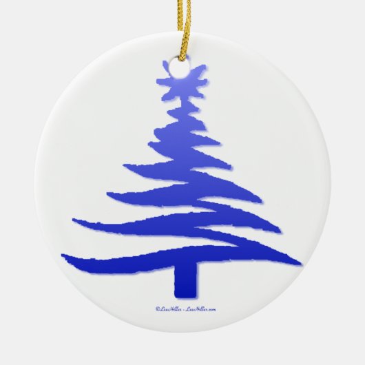 kerstboompenkobalt Blue Keramisch Ornament (Voorkant)