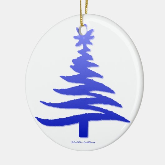 kerstboompenkobalt Blue Keramisch Ornament (Links)