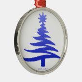 kerstboompenkobalt Blue Metalen Ornament (Rechts)