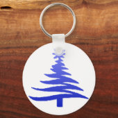 kerstboompenkobalt Blue Sleutelhanger (Voorkant)