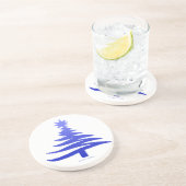 kerstboompenkobalt Blue Zandsteen Onderzetter (Zijkant)