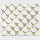 Kerstboompenseel Gold op wit Cadeaupapier (Vlak)