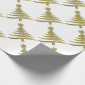 Kerstboompenseel Gold op wit Cadeaupapier (Hoek)