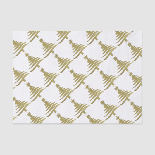 Kerstboompenseel Gold op wit Tissuepapier (Voorkant)