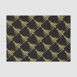 Kerstboompenseel Gold op zwart Tissuepapier