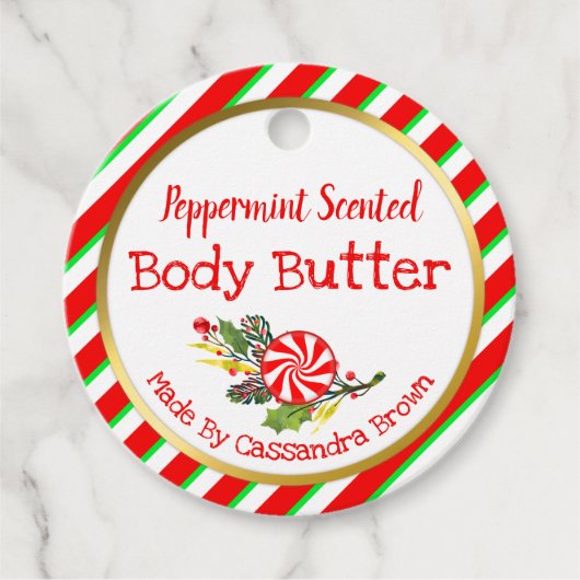  kerstboompeppermint body Butter DIY Bedankjes Labels (Voorkant)